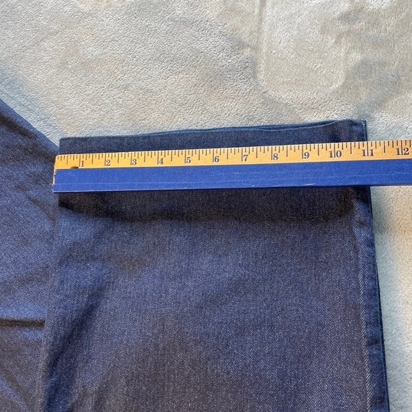 Lands End Women High Rise Wide Leg Trouser Jean Dark Indigo Blue Size 10 Stretch - Picture 16 of 16